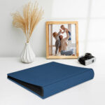 album do wklejania zdjęć, klasyczny | płótno | niebieski chabrowy