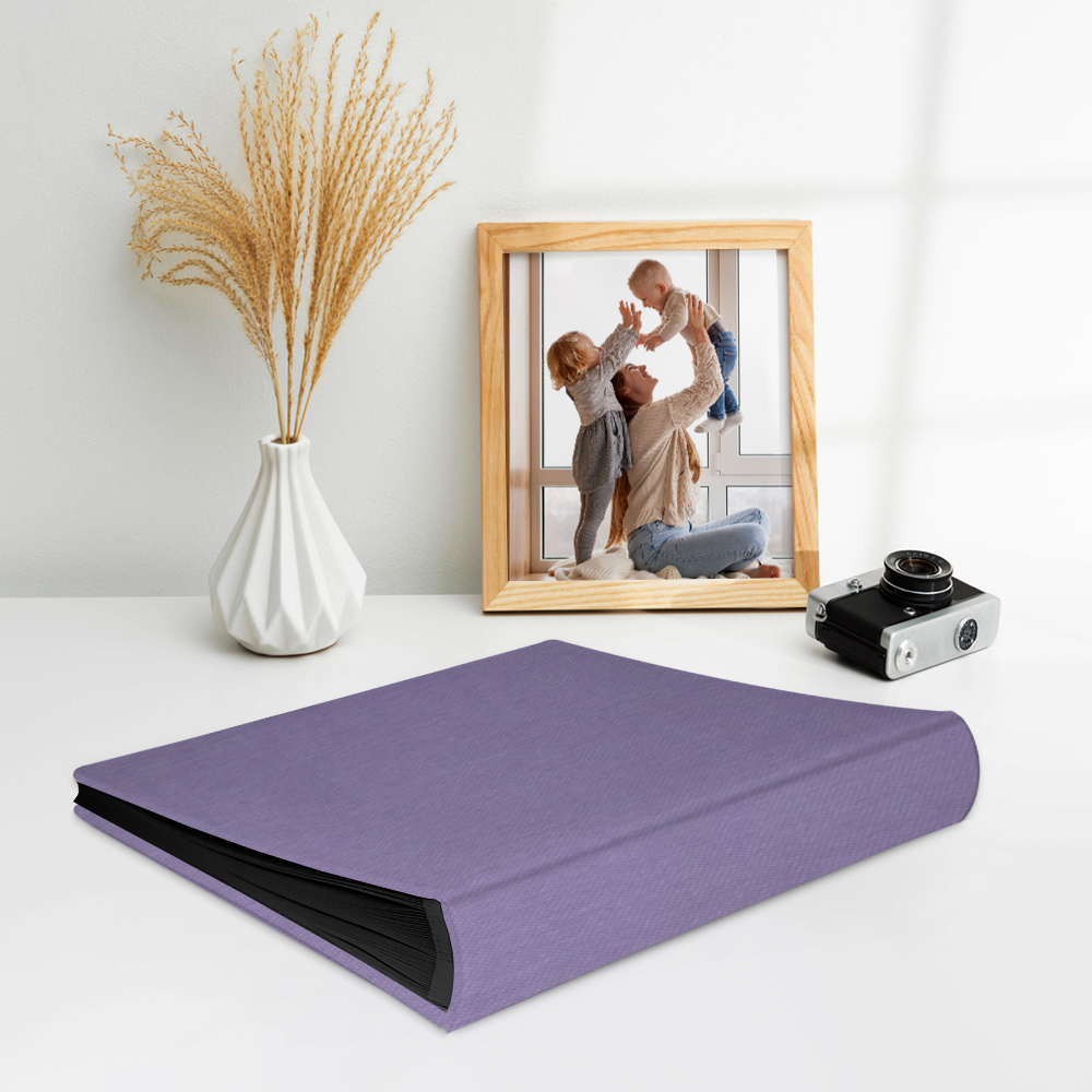 album do wklejania zdjęć, klasyczny | płótno | pastelowa lawenda