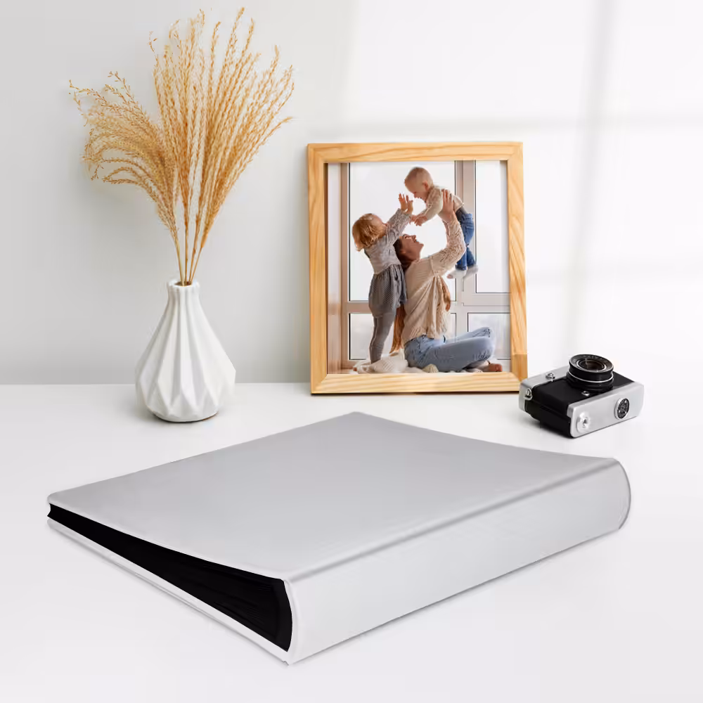 album do wklejania zdjęć, klasyczny | płótno | biały z połyskiem