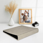 album do wklejania zdjęć, klasyczny | płótno | len beżowy