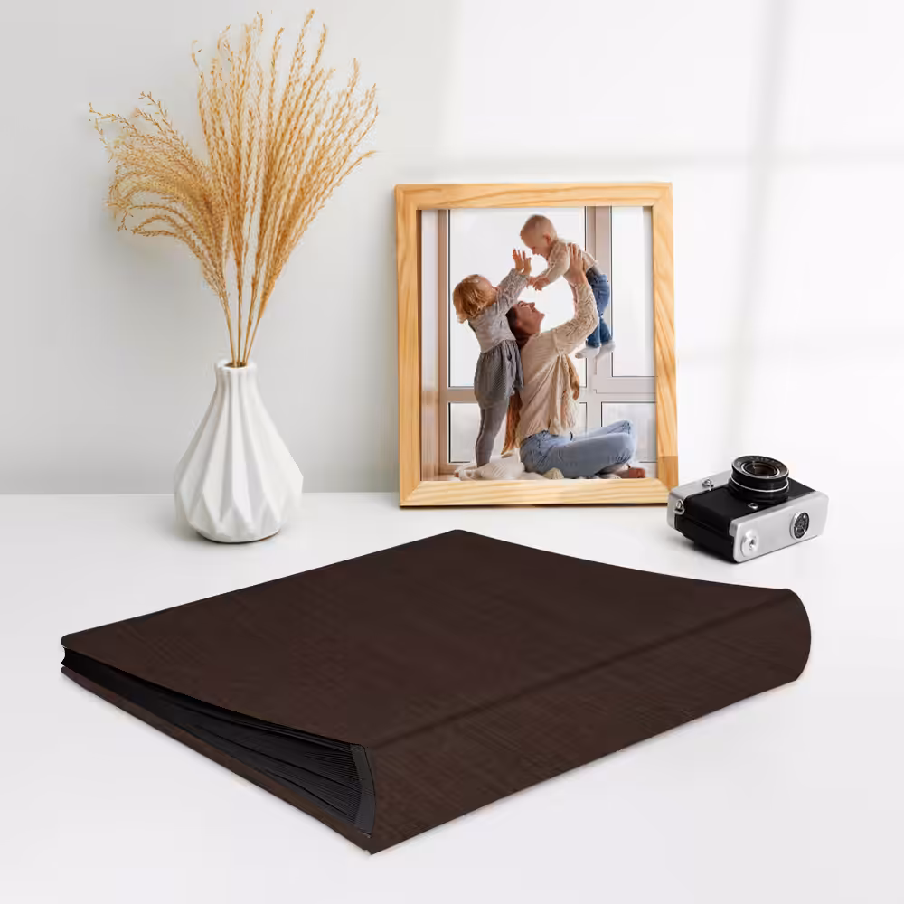 album do wklejania zdjęć, klasyczny | okładzina | czekoladowy welwet