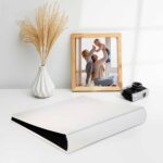 album do wklejania zdjęć, klasyczny | skóra galanteryjna | perłowa biel