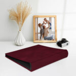 album do wklejania zdjęć, klasyczny | welur | bordowy