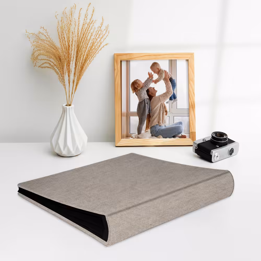 album do wklejania zdjęć, klasyczny | płótno | jasny len