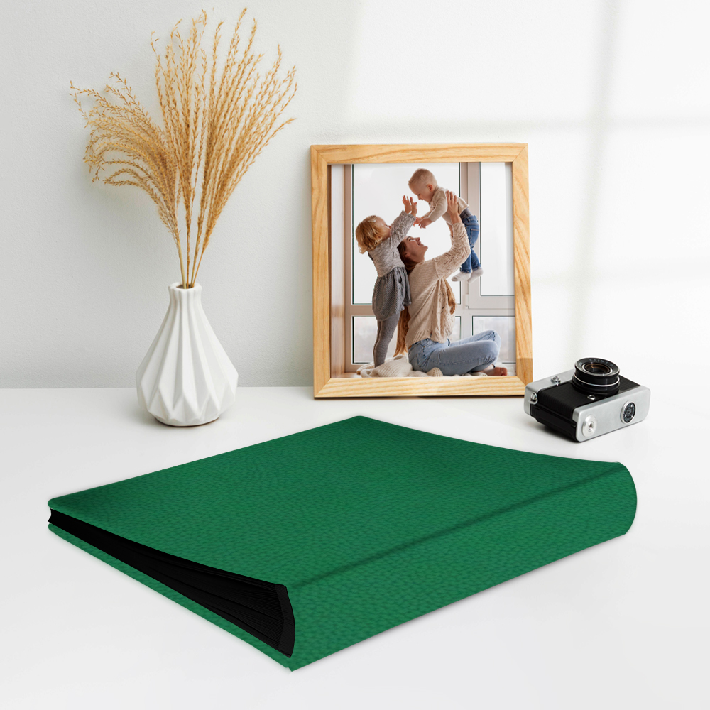 album do wklejania zdjęć, klasyczny | skóra galanteryjna | szmaragdowa zieleń