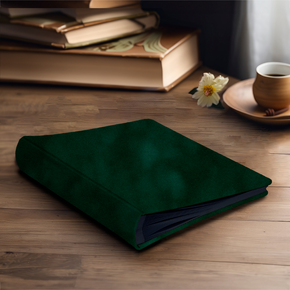 album do wklejania zdjęć, klasyczny | welur | butelkowa zieleń