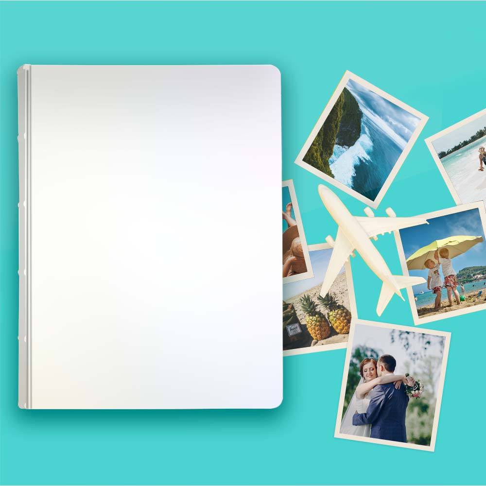 album na zdjęcia wsuwane | skóra galanteryjna | perłowa biel