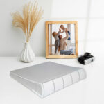 album na zdjęcia wsuwane | skóra galanteryjna | perłowa biel