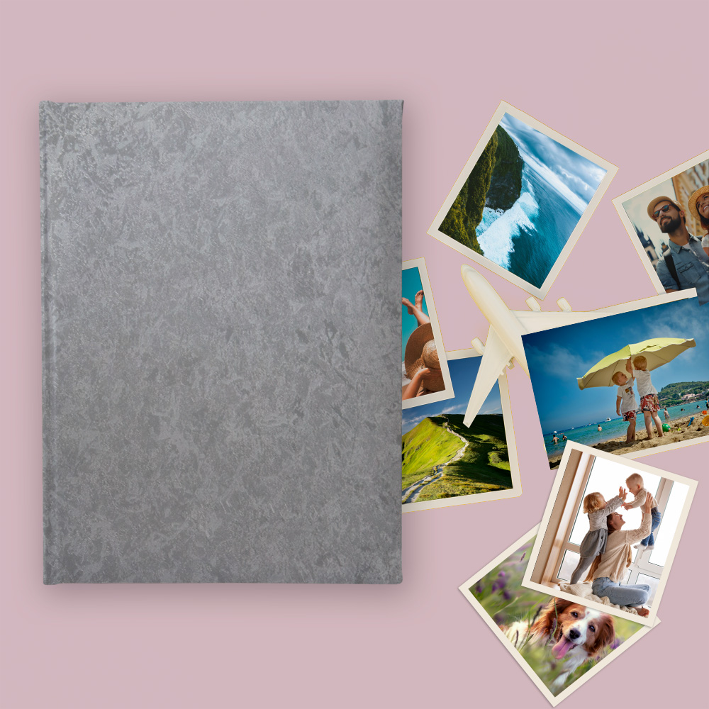 album na zdjęcia wsuwane | okładzina | srebrna metaliczna