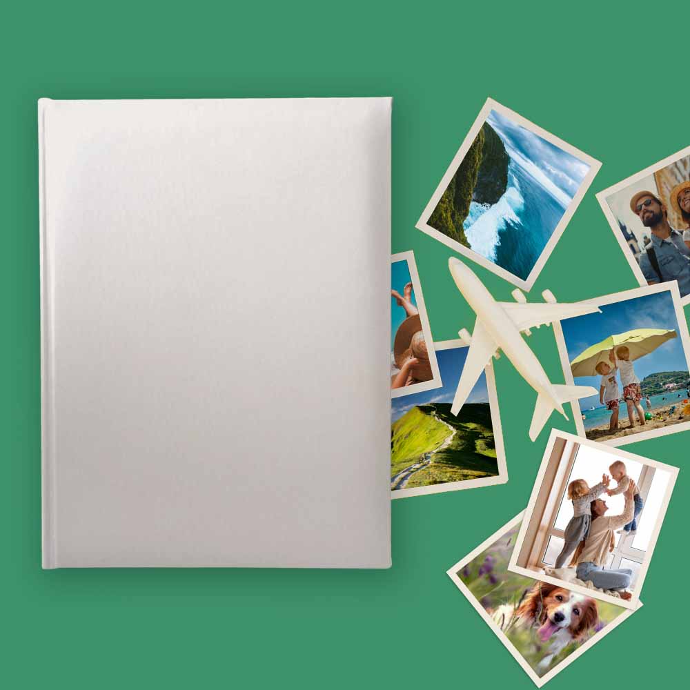 album na zdjęcia wsuwane | skóra galanteryjna | kremowa biel