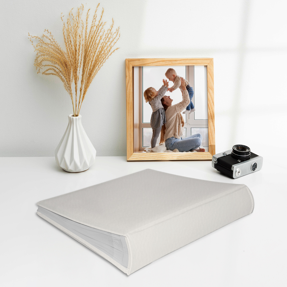 album na zdjęcia wsuwane | skóra galanteryjna | kremowa biel