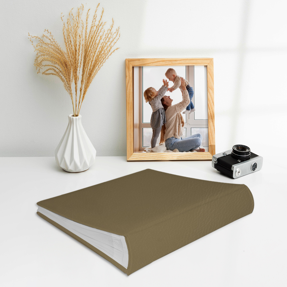 album na zdjęcia wsuwane | skóra galanteryjna | ciemny beż