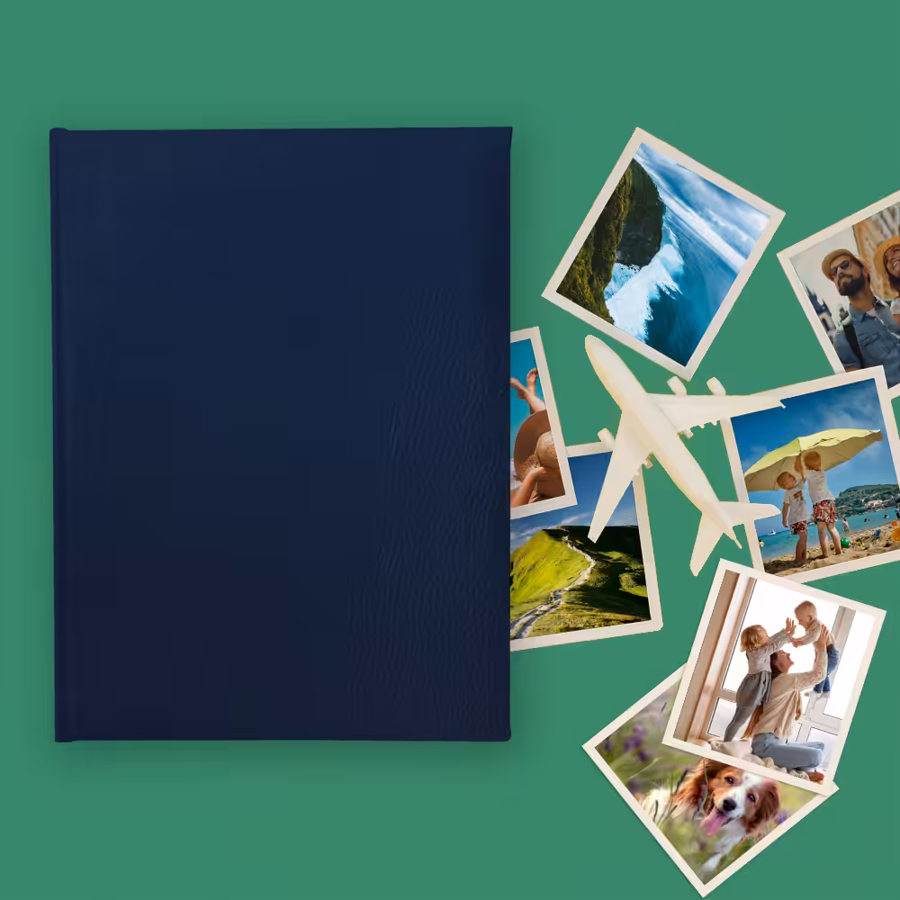 album na zdjęcia wsuwane | skóra galanteryjna | granatowy