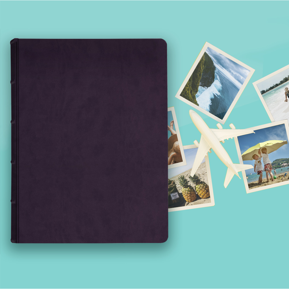 album na zdjęcia wsuwane | skóra galanteryjna | śliwkowy