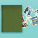 album na zdjęcia wsuwane | skóra galanteryjna | oliwkowa zieleń