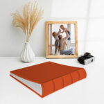 album na zdjęcia wsuwane | skóra galanteryjna | głęboki pomarańcz