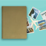 album na zdjęcia wsuwane | skóra galanteryjna | złoty