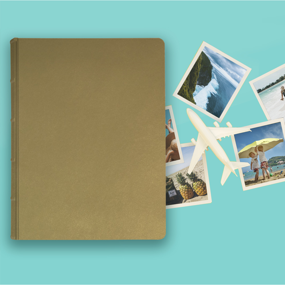 album na zdjęcia wsuwane | skóra galanteryjna | złoty