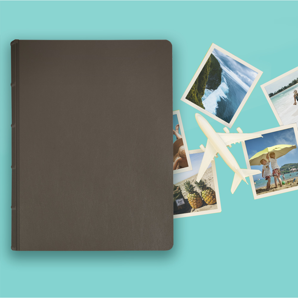 album na zdjęcia wsuwane | skóra galanteryjna | brązowy ziemisty