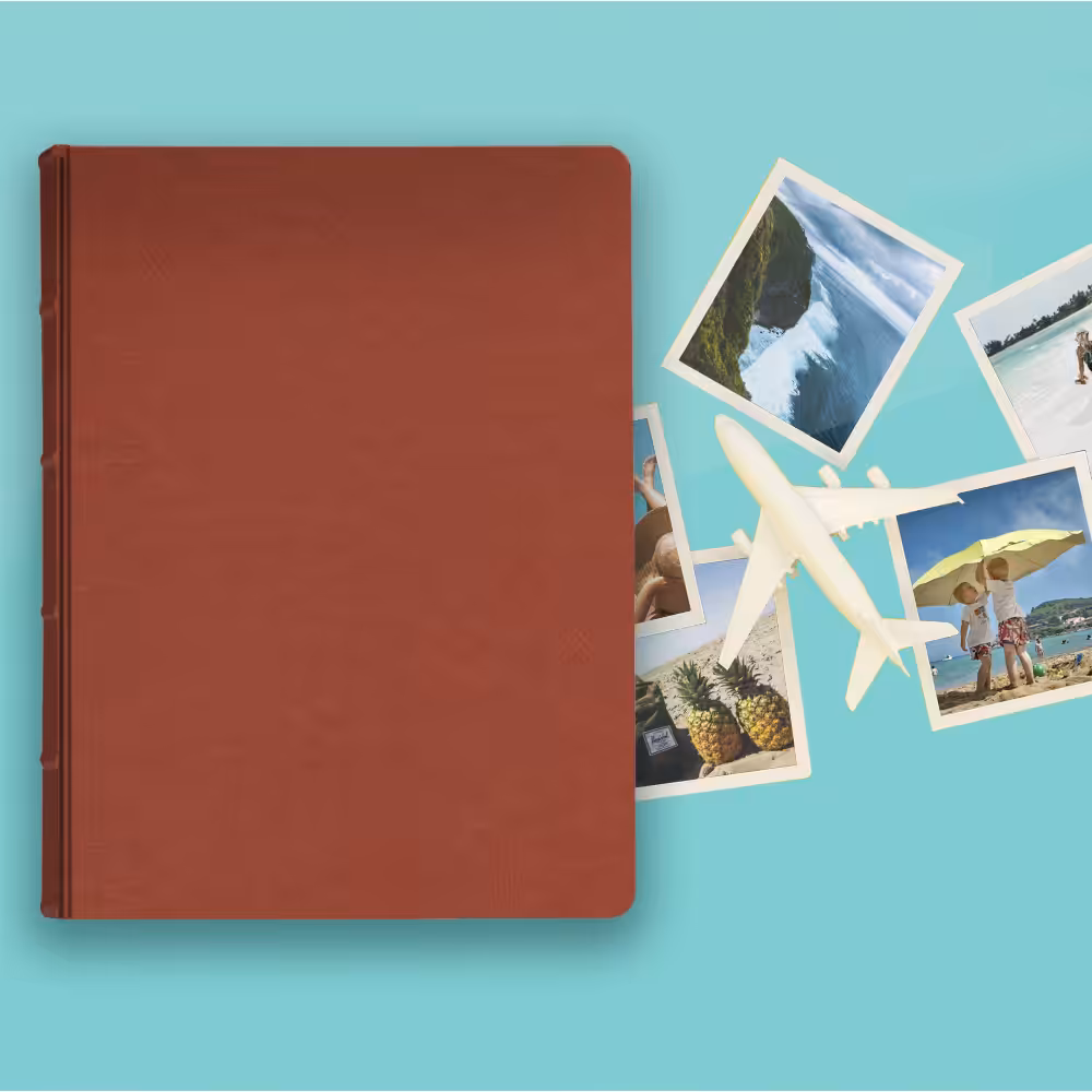 album na zdjęcia wsuwane | skóra galanteryjna | rudy brąz