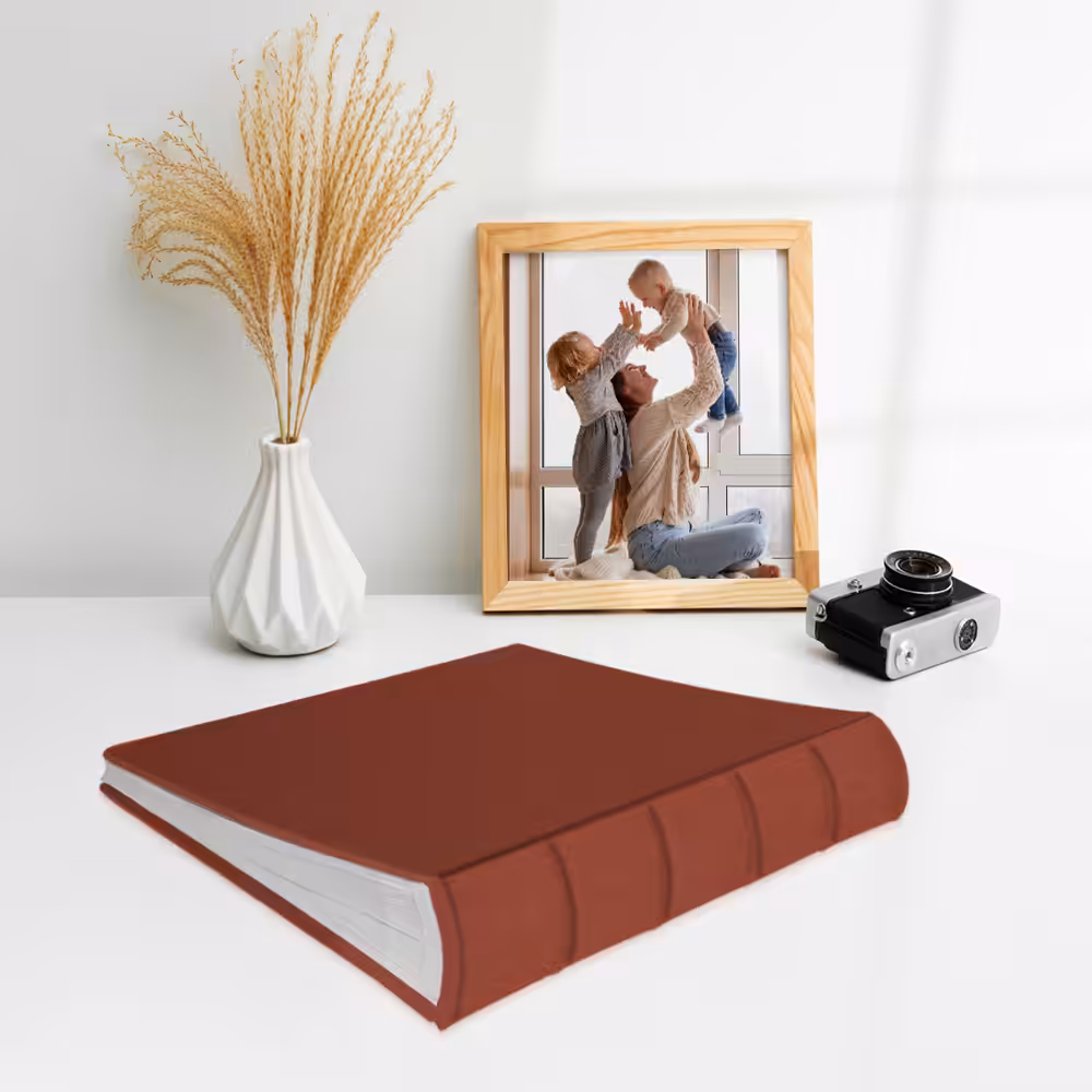 album na zdjęcia wsuwane | skóra galanteryjna | rudy brąz