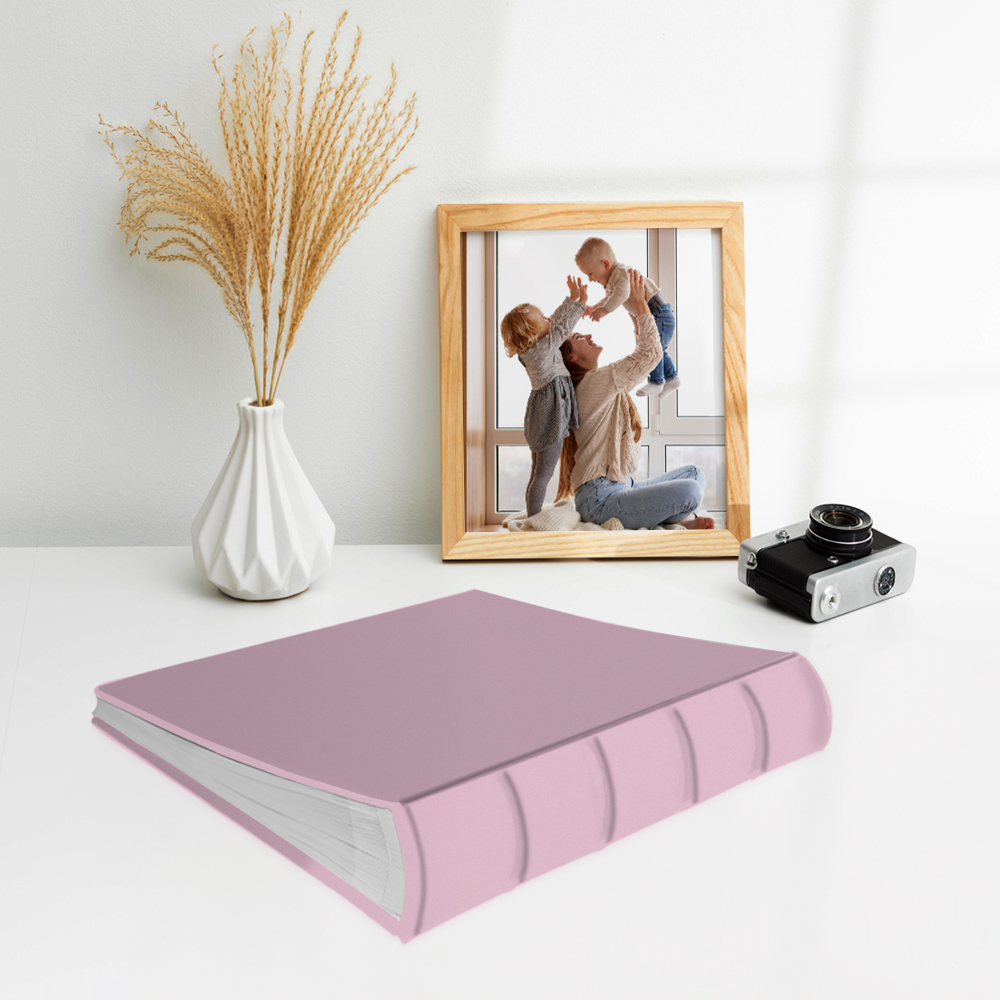 album na zdjęcia wsuwane | skóra galanteryjna | pastelowy róż