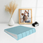 album na zdjęcia wsuwane | skóra galanteryjna | pastelowy błękit