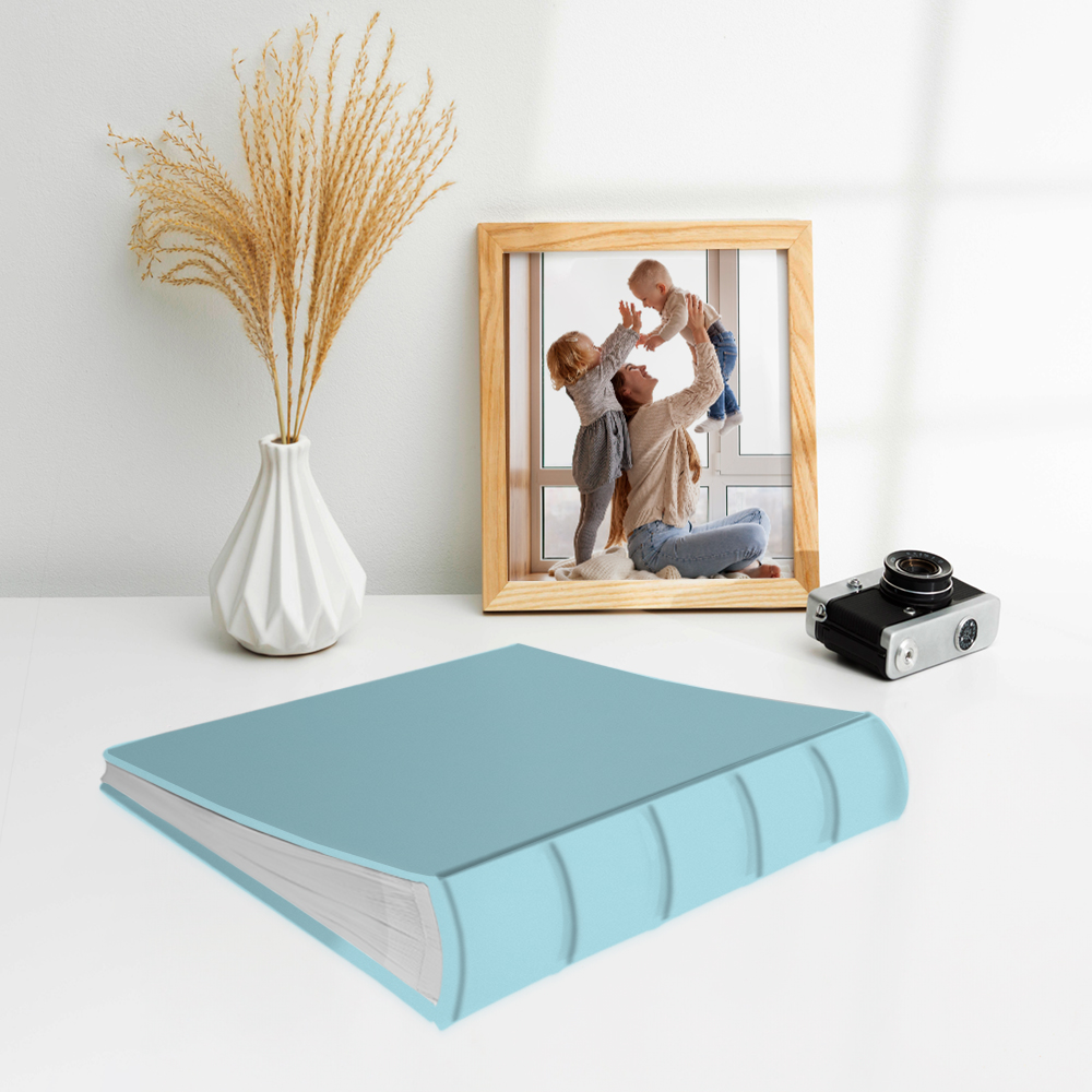 album na zdjęcia wsuwane | skóra galanteryjna | pastelowy błękit
