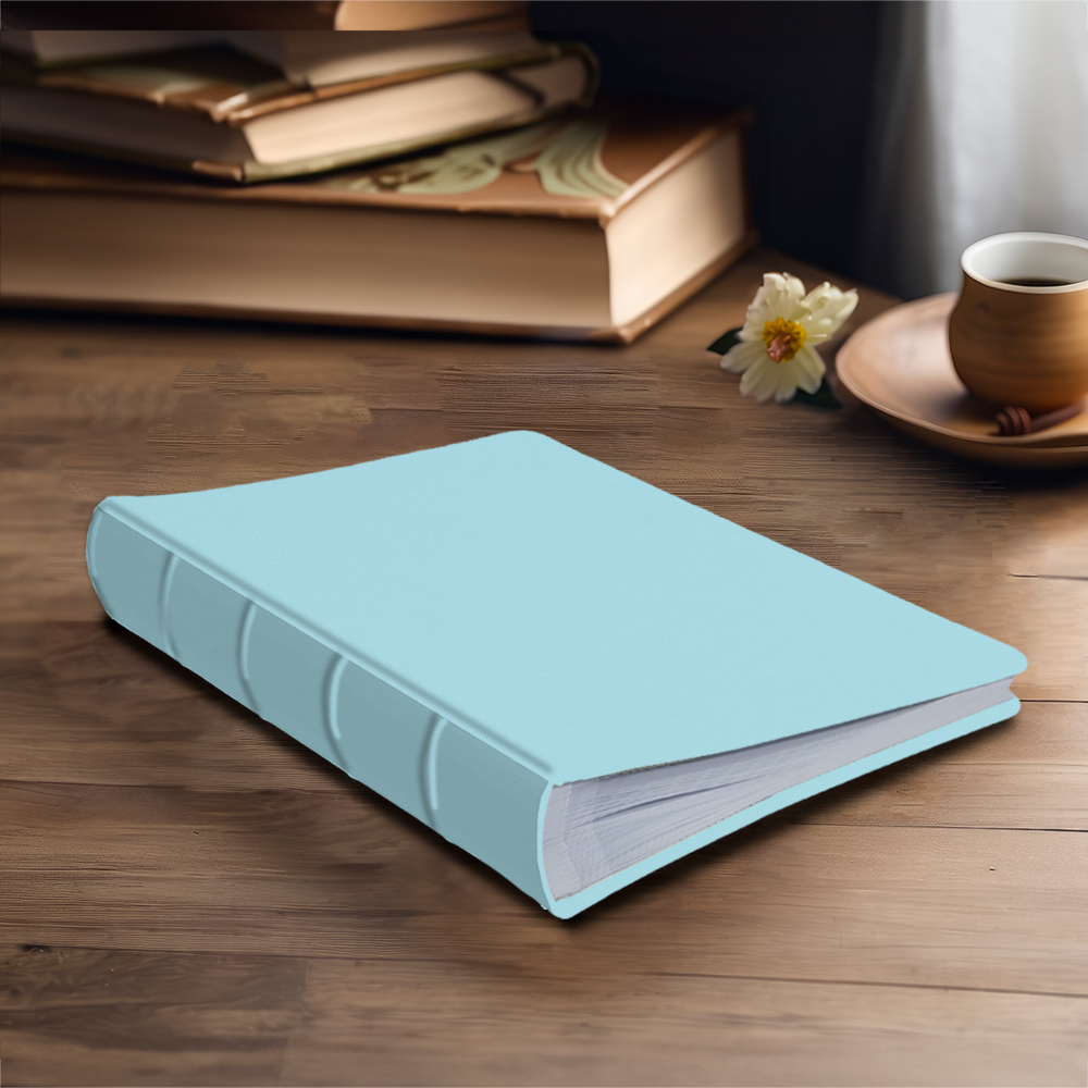 album na zdjęcia wsuwane | skóra galanteryjna | pastelowy błękit