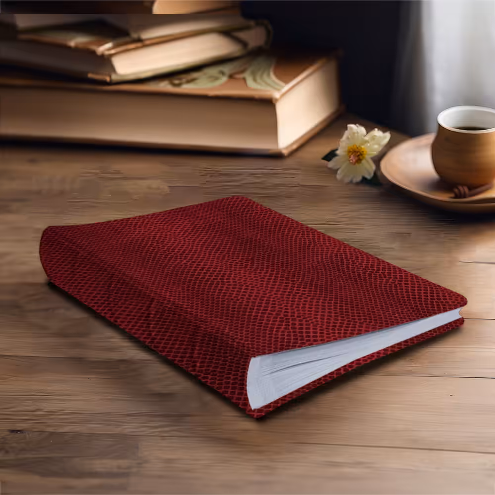 album na zdjęcia wsuwane | skóra galanteryjna | czerwona skóra węża