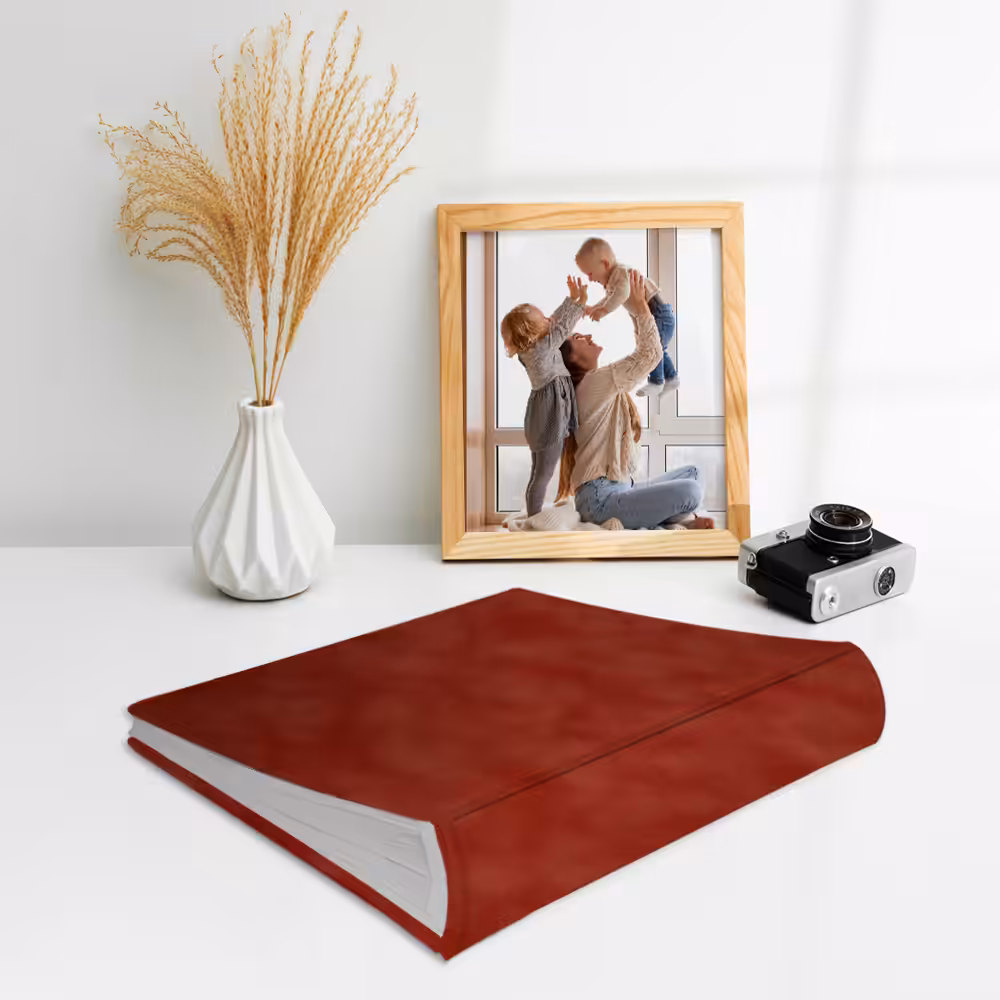 album na zdjęcia wsuwane | welur | kolor terrakota meblowa