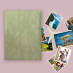album na zdjęcia wsuwane | welur | zielony pastelowy