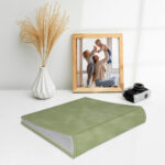 album na zdjęcia wsuwane | welur | zielony pastelowy