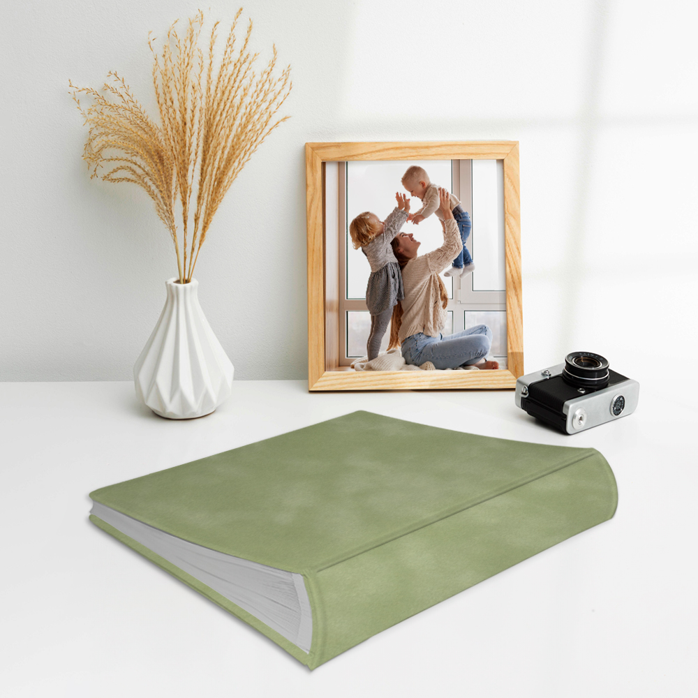 album na zdjęcia wsuwane | welur | zielony pastelowy