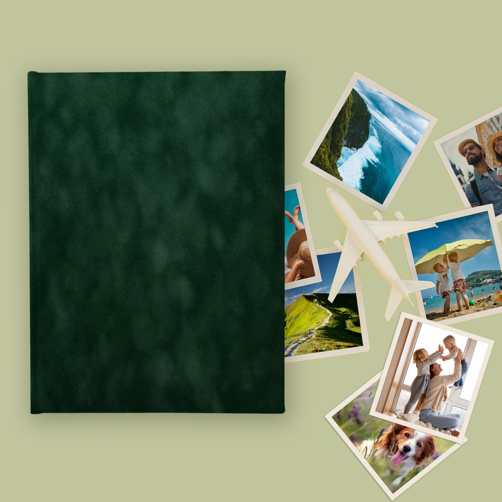 album na zdjęcia wsuwane | welur | butelkowy welur