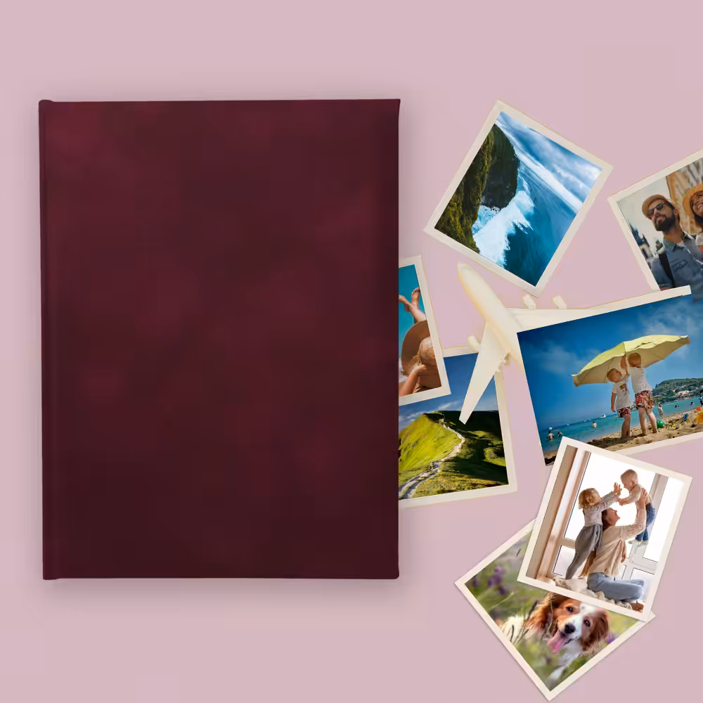 album na zdjęcia wsuwane | welur | kolor wina