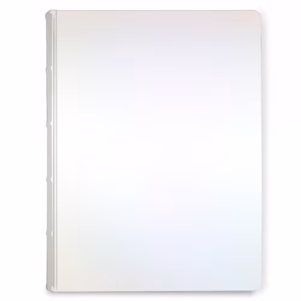 album na zdjęcia wsuwane | skóra galanteryjna | perłowa biel