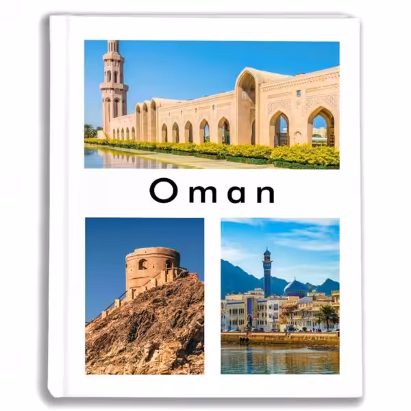 kieszeniowy album na zdjęcia, pamiątka z wakacji, azja, oman,  wielki meczet sułtana kabusa