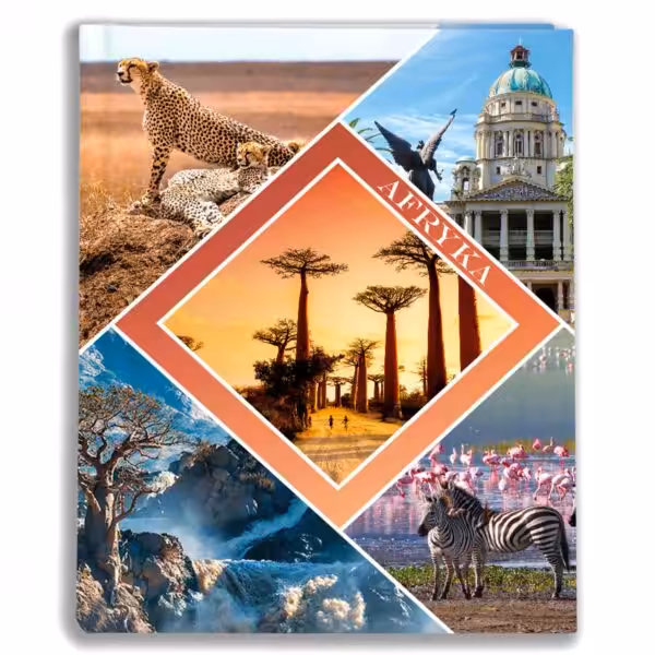 album na zdjęcia kieszeniowy, pamiątka z wakacji, afryka, sawanna