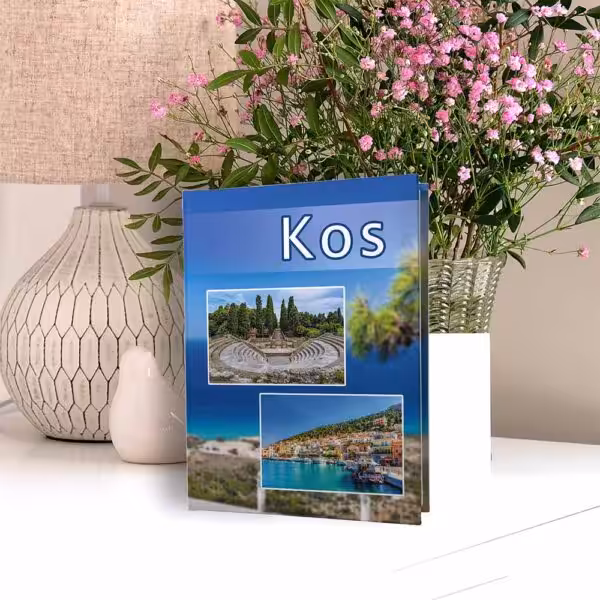 kieszeniowy album na zdjęcia, pamiątka z wakacji, kos, grecja