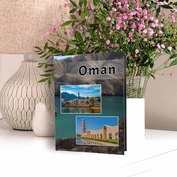 kieszeniowy album na zdjęcia, pamiątka z wakacji, oman, maskat, wielki meczet sułtana kabusa