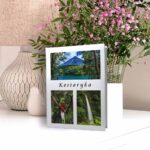 kieszeniowy album na zdjęcia, pamiątka z wakacji, kostaryka, wulkan arenal