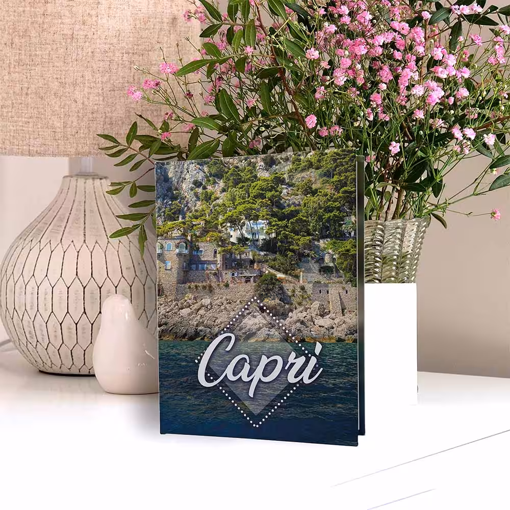 album na zdjęcia kieszeniowy, pamiątka z wakacji, capri, włochy, morze tyrreńskie