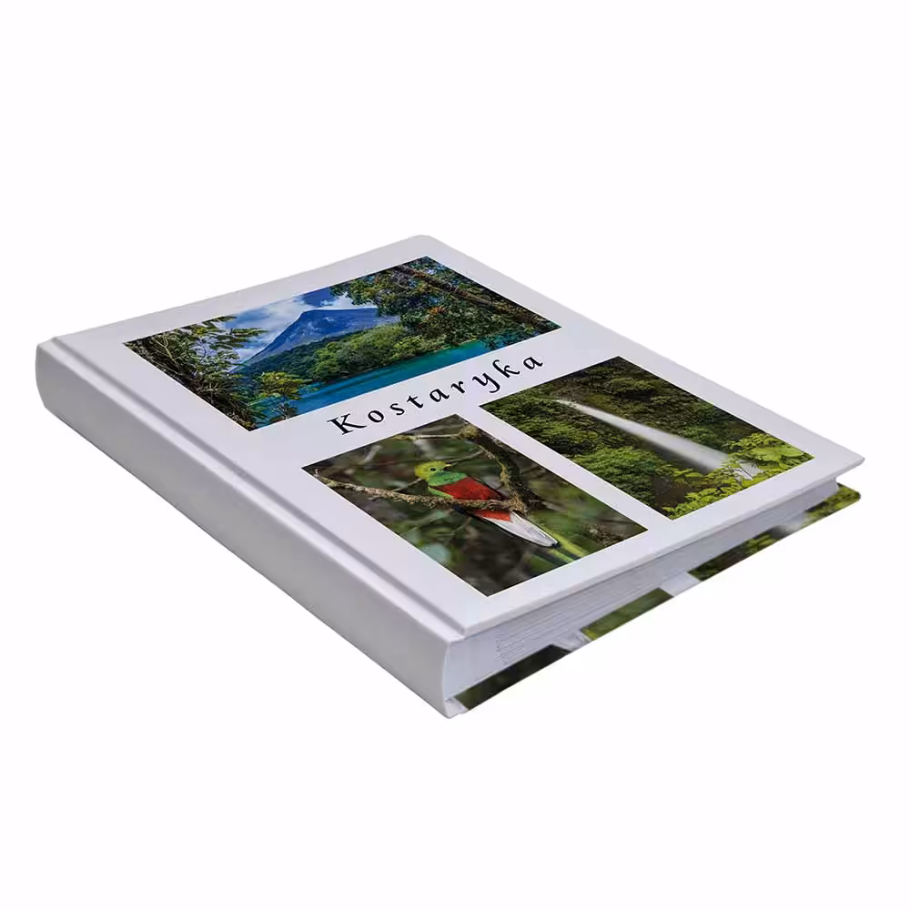 kieszeniowy album na zdjęcia, pamiątka z wakacji, kostaryka, wulkan arenal