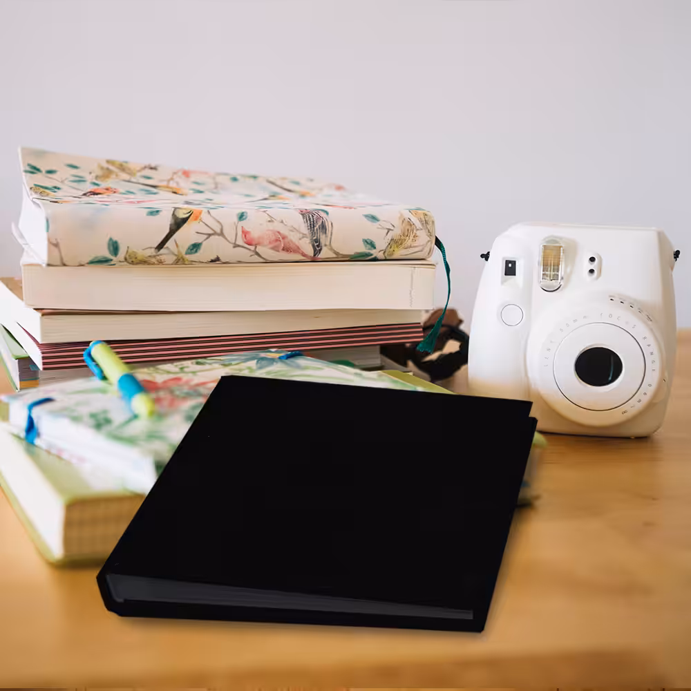 album instax mini, square oraz wide | tradycyjny | płótno | czerń