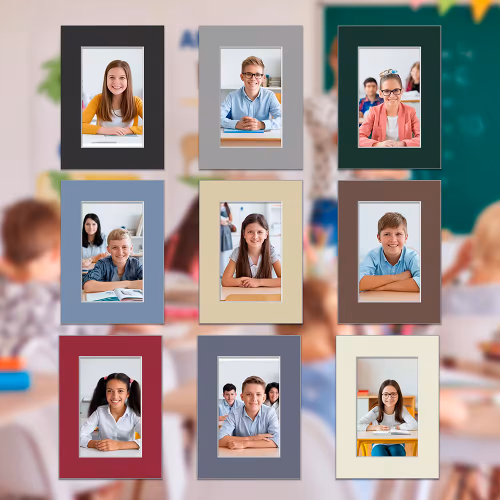 zestaw 10 ramek na zdjęcia passepartout formatu 9x13 - mix kolorów, ramka na ścianę