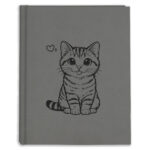 album kieszeniowy szyty z kotkiem – prezent dla miłośnika kotów