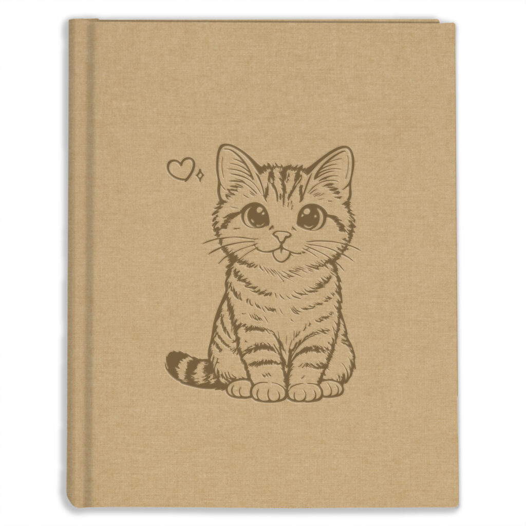 album kieszeniowy szyty z kotkiem – prezent dla miłośnika kotów