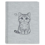 album kieszeniowy szyty z kotkiem – prezent dla miłośnika kotów